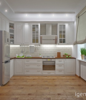 Дизайн интерьера элегантной белой кухни Николаев