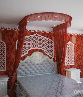 Интерьер спальни в восточном стиле автор Айгуль Пагина (Москва) В интерьере использован светильник