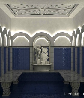 Интерьер бани в Классическом стиле автор Елена Сапко (Москва) В интерьере использован подсветка