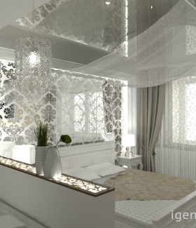 люстра в интерьере спальни в Классическом стиле автор Екатерина Петелина