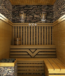 Интерьер бани в Классическом стиле автор Елена Сапко (Москва) В интерьере использован потолочный светильник